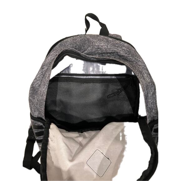 Adidas Classic Three Stripes Gray Black Backpack - Picture 3 of 4